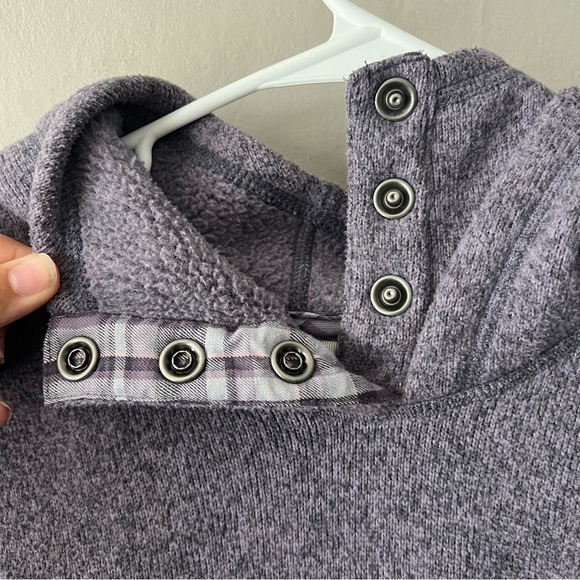 The North Face Purple Crescent Sunset Fleece Hoodie Size Medium - Picture 4 of 6